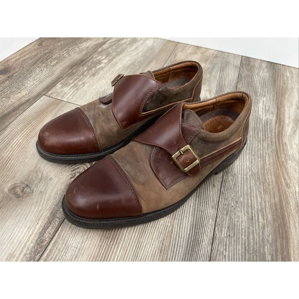 Johnston & Murphy Monk Strap Brown Leather Dress Shoes 27-4560 Men's Size 11M